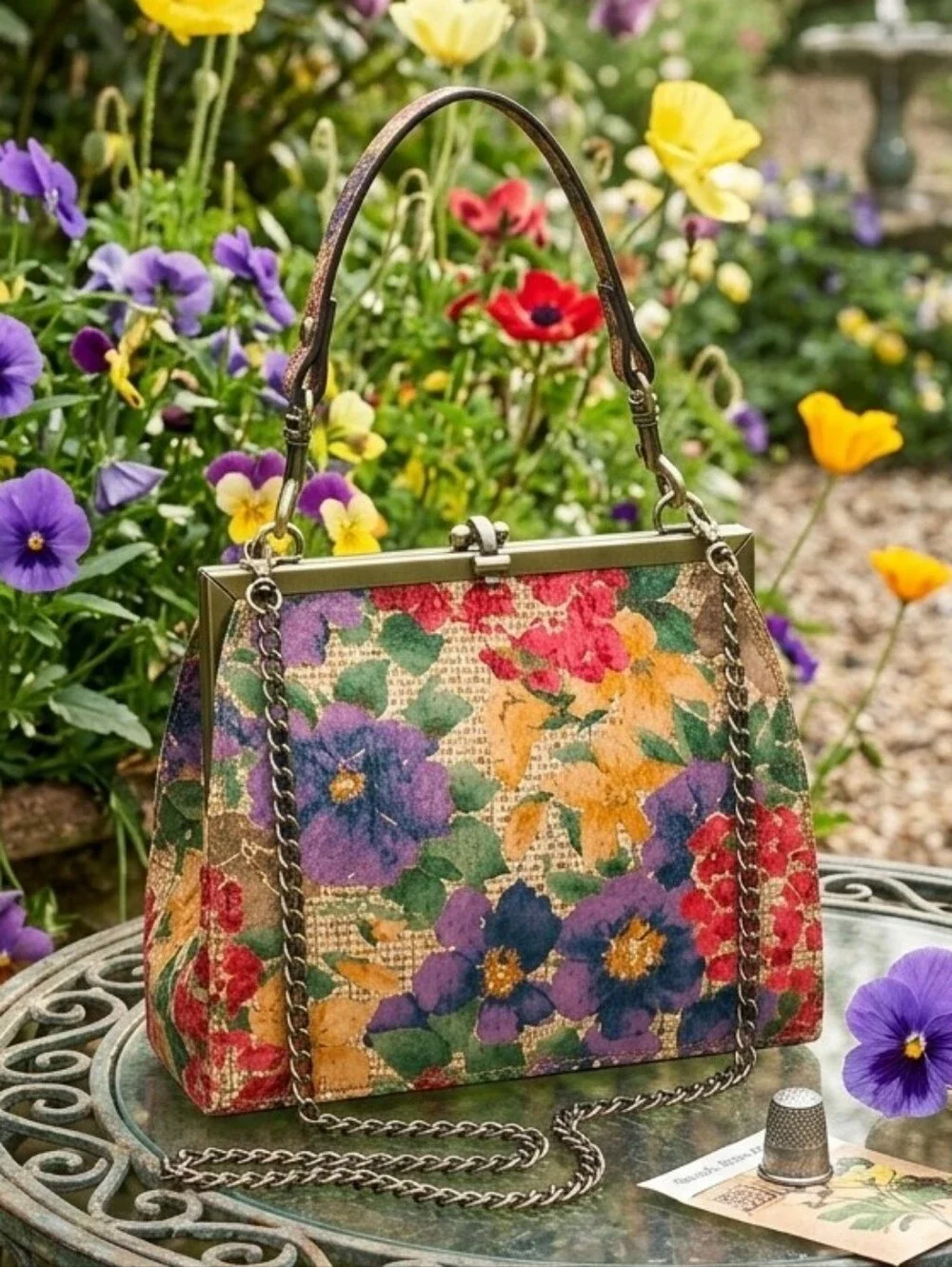 Patricia Nash Aurelie Raffia Floral Frame Crossbody Clutch - NWT
